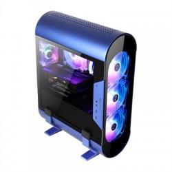 CAJA MINITORRE GAMING ABKONCORE ALUMINIUM AL300M BLUE CRISTAL TEMPLADO 3x120MM SYNC ARGB