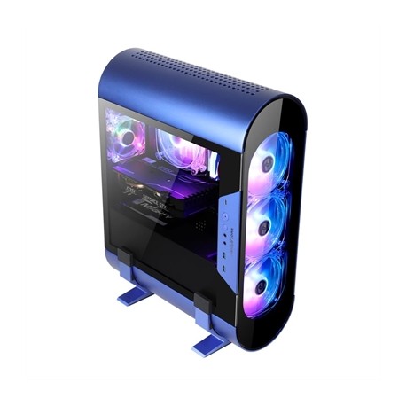 CAJA MINITORRE GAMING ABKONCORE ALUMINIUM AL300M BLUE CRISTAL TEMPLADO 3x120MM SYNC ARGB