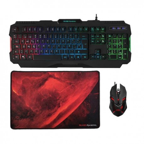 TECLADO+RATON+ALFOMBRILLA MARS GAMING MCP118 GAMING COMBO RGB