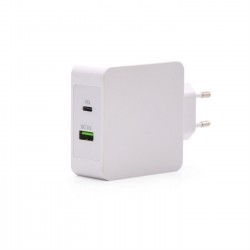 CARGADOR DE PARED USB-C PD + USB A TOOQ TQWC-2S03WT QC3.0, 48W BLANCO