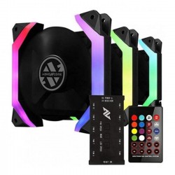 KIT 3 VENTILADORES ABKONCORE SPIDER SPECTRUM SYNC 12CM REMOTE KIT