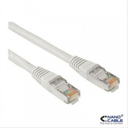 CABLE RED LATIGUILLO RJ45 CAT.5E UTP AWG24,1M GRIS NANOCABLE