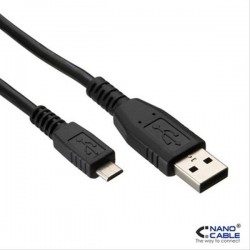 CABLE USB 2.0 A/M-MICRO USB B/M 3M NEGRO NANOCABLE