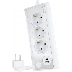 REGLETA 3 TOMAS 2*USB CON LUZ 1.5M BLANCO NANOCABLE