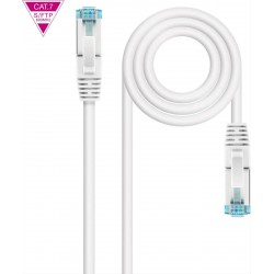 CABLE RED LATIGUILLO RJ45 CAT.7 LSZH SFTP PIMF AWG26 25 CM NANOCABLE BLANCO