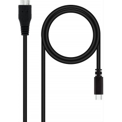 CABLE USB 3.0, USB-C/M-MICRO B/M NEGRO NANOCABLE