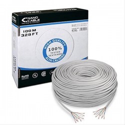 BOBINA 100M CAT.5E UTP RIGIDO EXTERIOR IMPERMEABLE RJ45 AWG24 NANOCABLE