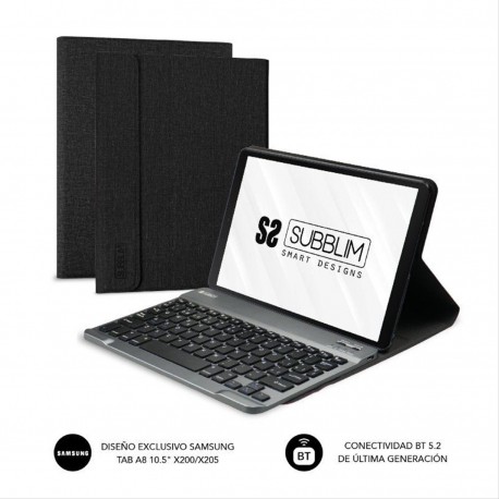 FUNDA CON TECLADO SUBBLIM KEYTAB PRO BT SAMSUNG TAB A8 10.5" X200/205