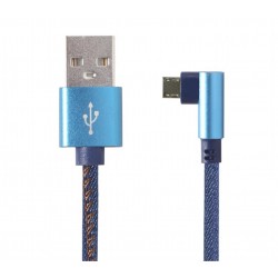 CABLE USB 2.0 A/M-MICRO USB B/M ACODADO 1.8M AZUL JEANS CABLEXPERT