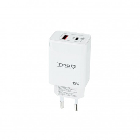 CARGADOR DE PARED GAN USB-C/PD + USB-A/QC 45W TOOQ TQWC-GANQCPD45WT BLANCO