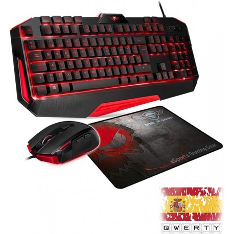 PRO GAMING PACK SPIRIT OF GAMER TECLADO + RATON + ALFOMBRILLA ESPAÑOL