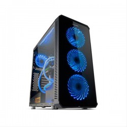 CAJA ATX NOX HUMMER TGX NEGRA CRISTAL TEMPLADO LATERALES Y FRONTAL. ILUMINACION RGB. USB 3