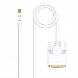 CABLE CONVERSOR MINI DP A DVI, MINI DP/M-DVI/M, 5M BLANCO NANOCABLE