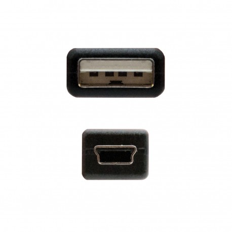 CABLE USB 2.0 A/M-MINI USB B/M 1M NEGRO NANOCABLE