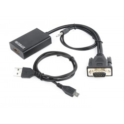 CABLE ADAPTADOR GEMBIRD VGA A HDMI 0,15M CON AUDIO 3,5MM