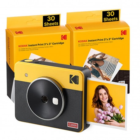 CAMARA KODAK MINI SHOT 3 RETRO C300RY60 PORTABLE INSTANT CAMERA AND PHOTO PRINTER BUNDLE 3