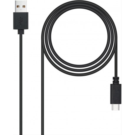 CABLE USB 2.0 3A, TIPO C USB-C/M-A/M 3M NEGRO NANOCABLE