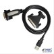 CONVERSOR USB IMPRESORA A SERIE A/M-RS232 DB9/M DB25M 1.8M NEGRO NANOCABLE