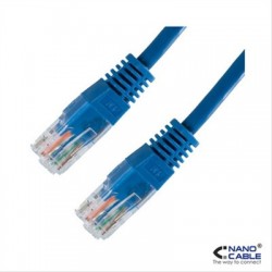 CABLE RED LATIGUILLO RJ45 CAT.6 UTP AWG24,1M AZUL NANOCABLE