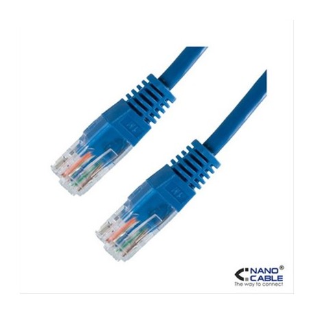 CABLE RED LATIGUILLO RJ45 CAT.6 UTP AWG24,1M AZUL NANOCABLE