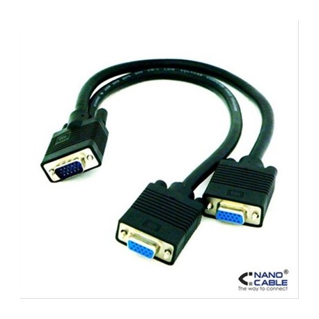 CABLE BIFURCADOR SVGA HDB15/M-2HDB15/H 45CM NANOCABLE