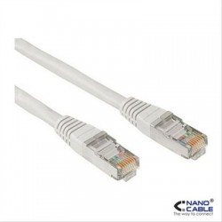 CABLE RED LATIGUILLO RJ45 CAT.6 UTP AWG24,3M GRIS NANOCABLE