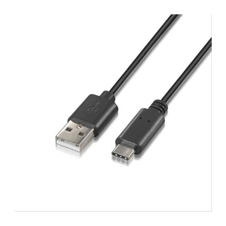 CABLE USB 2.0 3A, TIPO C USB-C/M-A/M 0.5M NEGRO NANOCABLE