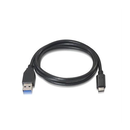 CABLE USB 3.1 GEN2 10GBPS 3A, TIPO C USB-C/M-A/M 1M NEGRO NANOCABLE