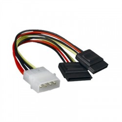 CABLE SATA ALIMENTACION  5.25" (MOLEX 4PIN)/M-2XSATA/H 0.2M NANOCABLE