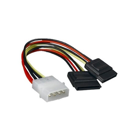 CABLE SATA ALIMENTACION  5.25" (MOLEX 4PIN)/M-2XSATA/H 0.2M NANOCABLE