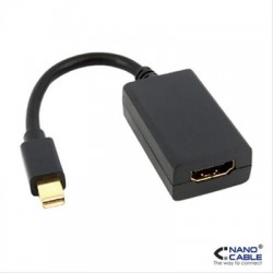 CONVERSOR MINI  DISPLAYPORT HDMI, MINI DP/M-HDMI A/H 0.15M NEGRO NANOCABLE