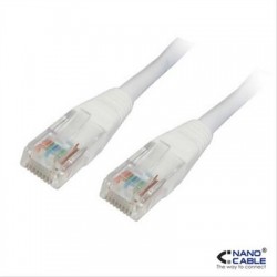 CABLE RED LATIGUILLO RJ45 CAT.5E UTP AWG24,2M BLANCO NANOCABLE