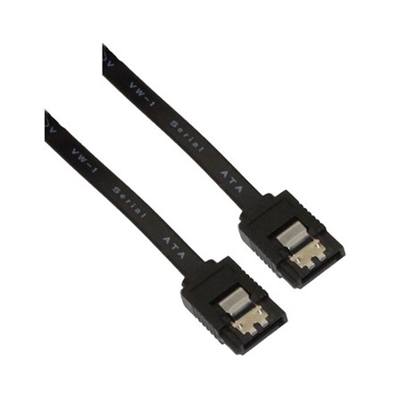 CABLE DATOS SATA 3 6G CON ANCLAJES 0.5M NEGRO NANOCABLE